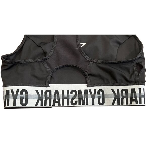 Gymshark Womens Black Racerback Sports Bra With Logo Band Text Size S - Picture 7 of 8